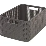 CURVER Style M dėžė 38,6x28,7x17 cm, tamsiai pilka, ratano efektas, 18L