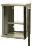 EMITER EM/SOHO-9U 10 colių 9U sieninis tinklo spintelė su stiklinėmis durelėmis, 325&times;330&times;445 mm, juoda