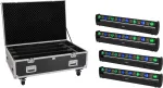 EUROLITE rinkinys 4x LED BAR-8 SWING QCL su flightcase ir ratukais
