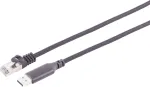 S CONN MAXIMUM CONNECTIVITY USB-A LAN tinklo adapterio kabelis 1G, USB Type-A į RJ45, aliuminis, juodas, 1,5m (14-52155)