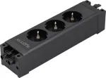Sygonix SY-6872234 3-ių lizdų rozetės modulis be jungiklio, juodas