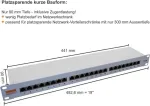 IT-BUDGET 19 inch Patch Panel Profi S - Trumpo gylio - Ekranuotas - Cat.6A - 24 prievadų - PoE+ palaikymas - 1U - &Scaron;viesiai pilkas (90ITBPP6A1G)