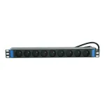 DSIT 19 inch 9 lizdų PDU su įžeminimo kontaktu (DS-9PDU-PE)