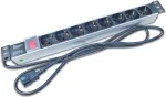 Wirewin NVL8 UPS 19 colių 1U stovo PDU su 8 Schuko lizdais, 16A, juodas