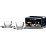 Ritzenhoff & Breker BARISTA Espresso rinkinys, 4 dalių, skaidrus stiklas, 80 ml puodeliai, plauti indaplovėje, 822038