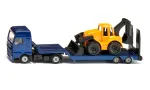 Siku MAN sunkvežimis su ekskavatoriumi-krautuvu, modelis 1:87, metalas/plastikas, mėlyna/geltona