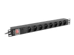 Lanberg PDU-08E-0200-BK 1U 8x Type E 16A 230V perjungiamas PDU