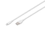 DIGITUS USB silikoninis įkrovimo kabelis USB-A &ndash; Lightning USB 2.0 12W &ndash; 1m baltas