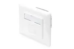 DIGITUS CAT6A Class EA tinklo lizdas, ekranuotas, 1x RJ45, LSA, balta, įleidžiamas, 8 kryptys