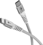 Goobay 70192 USB-C į USB-C laidas su tekstiliniu apvalkalu ir metalinėmis jungtimis, USB 2.0, 60 W PD, 0,5 m, baltas