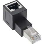 InLine 69991A adapteris patch laidai Cat.6A, RJ45 ki&scaron;tukas / lizdas, lenktas 90&deg; į vir&scaron;ų