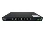 LevelOne IXP-2871 28 prievadų L2 Plus valdomas pramoninis PoE jungiklis, 4 x 1/2.5/10GbE SFP+, 24 PoE i&scaron;ėjimai, 370 W, 802.3AF/AT/BT PoE, 19 colių montavimas stove, -40&deg;C iki 80&deg;C