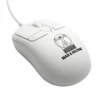 Laidinė ambidekstrinė kompiuterinė pelė ManMachine Mighty Mouse 5, USB Type-A, 5 mygtukai, balta