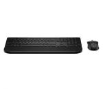 Klaviatūros ir pelės rinkinys HP Multi-device USB/Bluetooth PR585C su rie&scaron;o atrama, juodas, pelė įtraukta