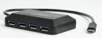 USB &scaron;akotuvas GEMBIRD ACT-HUB3C-4P &mdash; USB 3.2 Gen 1 Type-A į 4 &times; USB 3.2 Gen 1 Type-C, 5000 Mbit/s, juodas