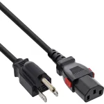 InLine 16952U maitinimo laidas juodas 2 m IEC C13 NEMA 5-15P
