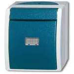 BUSCH JAEGER BJ 2621WGL-53 Wipptaster m.Beleuchtung ocean IP44 grau/blaugr&uuml;n