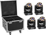EUROLITE LED rinkinys 4x TMH-H90 su ratukiniu dėklu &ndash; ne&scaron;iojamas ap&scaron;vietimo komplektas