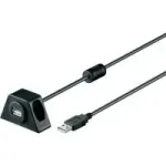 USB ilginimo kabelis Goobay USB 2.0 1,2 m juodas su tvirtinimo kron&scaron;teinu
