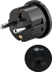 Goobay tinklo adapteris, juodas &ndash; US/Japan lizdas (B tipas, NEMA 5-15, 3 kontaktai) > F tipas (CEE 7/4) (45350)