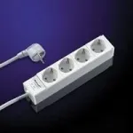 Maitinimo paskirstymo blokas SCHROFF 60110-201 1U aliuminis su 4 AC lizdais