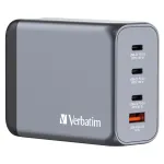 Verbatim GNC-200 200W GaN įkroviklis su 2 x USB-C PD 100W / 1 x USB-C PD 65W / 1 x USB QC 3.0 (EU/UK/US)