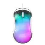 Mars Gaming MMGLOW Chroma-Glow RGB žaidimų pelė veidrodiniu pavir&scaron;iumi, itin lengva, 12800 DPI, balta