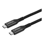 Synergy 21 USB 4.0 kabelis USB-C į USB-C 1,5 m juodas pintas tekstilinis 40Gbps 240W