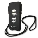 Karl Lagerfeld Ikonik Karl & Choupette Head Saffiano Hard Case, skirta Apple iPhone 12 Pro Max 6,7 inch, juoda