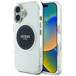 Guess IML Metal Colored Circle Classic Logo MagSafe Case, skirta iPhone 16 (juoda)