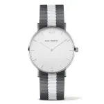 PAUL HEWITT Unisex Watch Sailor Line 39mm Rose Gold Stainless Steel White Dial Grey Leather Strap Quartz PHSASSTWGRW20