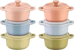 Rinkinys 6x Mini Cocotte apvali 10 cm, įvairiaspalvis