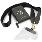 GUESS 4G Metal Logo Universal Crossbody Phone Strap Small Purse juoda
