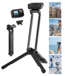 ULANZI MA70 Magnetinis mini trikojis su rankena, skirtas DJI Osmo Action 3/4/5 Pro, GoPro, Insta360, i&scaron;maniesiems telefonams - juodas