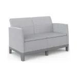 KETER Scandi Form dvivietė sodo sofa, &scaron;viesiai pilka/tamsiai plieno pilka