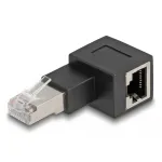Delock 90&deg; adapteris RJ-45 (ki&scaron;tukas) į RJ-45 (lizdas) CAT 6a