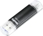 Hama Laeta Twin USB atmintinė 128 GB, USB Type-A ir Micro-USB, USB 3.2 Gen 1, juoda 00181099
