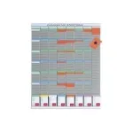Kensington Nobo T-Card Planning savaitinis planeris, 8 stulpeliai, 54 lizdai, metalinė lenta, pilka, tvirtinamas prie sienos, komplekte 100 T-Cards kortelių ir 10 pavadinimų juostelių 2910800