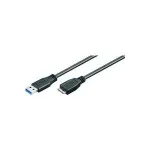 MicroConnect USB 3.0 kabelis - 5m, USB-A male į Micro-USB B male, juodas USB3.0AB5MICRO