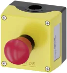 Siemens SIRIUS ACT 3SU18010NB002AA2 komplektinis korpusas grindų montavimui, 1 avarinio stabdymo mygtukas, pasukamas atlaisvinimas, raudonas, geltonas