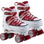 HUDORA riedučiai, dydis 32-35, raudonos/baltos spalvos, sneaker stiliaus keturračiai riedučiai