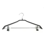 ORDINETT drabužių pakabos su spaustukais, 2 vnt., plienas/vinilas, neslystančios, 44 cm, juodos