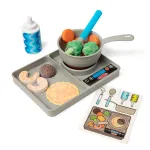 Melissa & Doug Simmer & Stir Stovetop Play Set su Water WOW! spalvą keičiančiu maistu &ndash; žaislinė viryklė su puodu ir keptuve