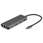 StarTech.com USB-C kelių prievadų adapteris - 10Gbps USB Type-C mini dokas su 4K 30Hz HDMI - 100W Power Delivery perdavimu - 3 prievadų USB &scaron;akotuvas, GbE - USB 3.1/3.2 Gen 2 ne&scaron;iojamojo kompiuterio dokas - 10 colių kabelis