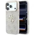 Guess GUE005506 4G & Big Strass Logo dėklas, skirtas iPhone 18 Pro Max / 17 Pro Max, rožinis