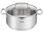 Tefal Duetto+ G7194655 puodas, apvalus, nerūdijantis plienas, 24 cm, stiklinis dangtis