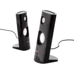 Laidiniai kompiuteriniai garsiakalbiai Audiocore AC860, 2 krypčių, 2.0 kanalai, 4 W RMS, USB maitinimas, 3.5 mm įvestis, juodi