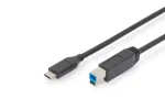 DIGITUS ASSMANN USB Type-C jungiamasis laidas, tipas C į B M/M, 2m 3A, 5Gb/s 3.0 versija juodas
