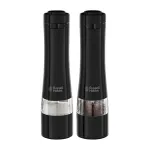 Russell Hobbs 28010-56 elektrinis druskos malūnėlių rinkinys (automatinis, reguliuojamas malimas, ap&scaron;vietimas ant pagrindo, juodas metalinis dizainas) pipirų malūnėlis