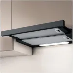 Elica Elite 14 LUX BL/A/60 teleskopinis gartraukis, pusiau įmontuojamas (i&scaron;traukiamas), 368 m&sup3;/h, LED, 62 dB, juodas